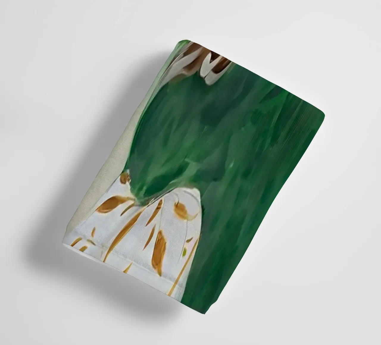 Abstracte vrouw met bloemen, moderne smaragdgroene kunst badhanddoek van Boheme