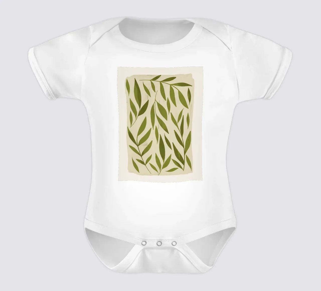 foglie astratte minimaliste 4 body neonato maniche corte da ThingDesign