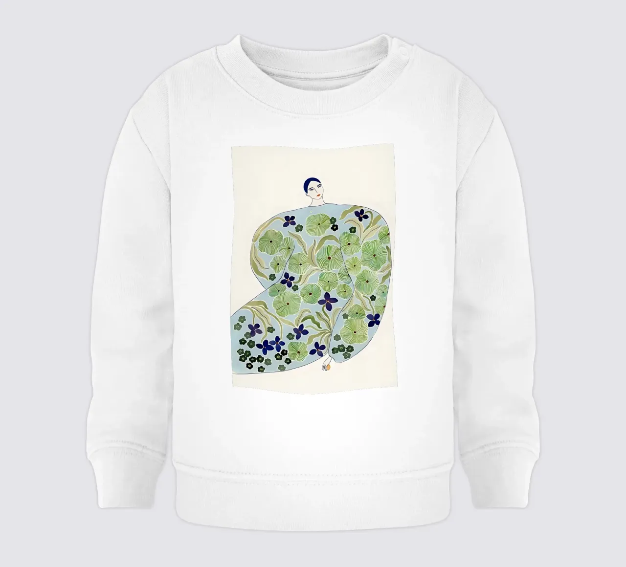 Mujer abstracta con abrigo de flores, Arte Botánico Moderno sudadera de bebé de Boheme