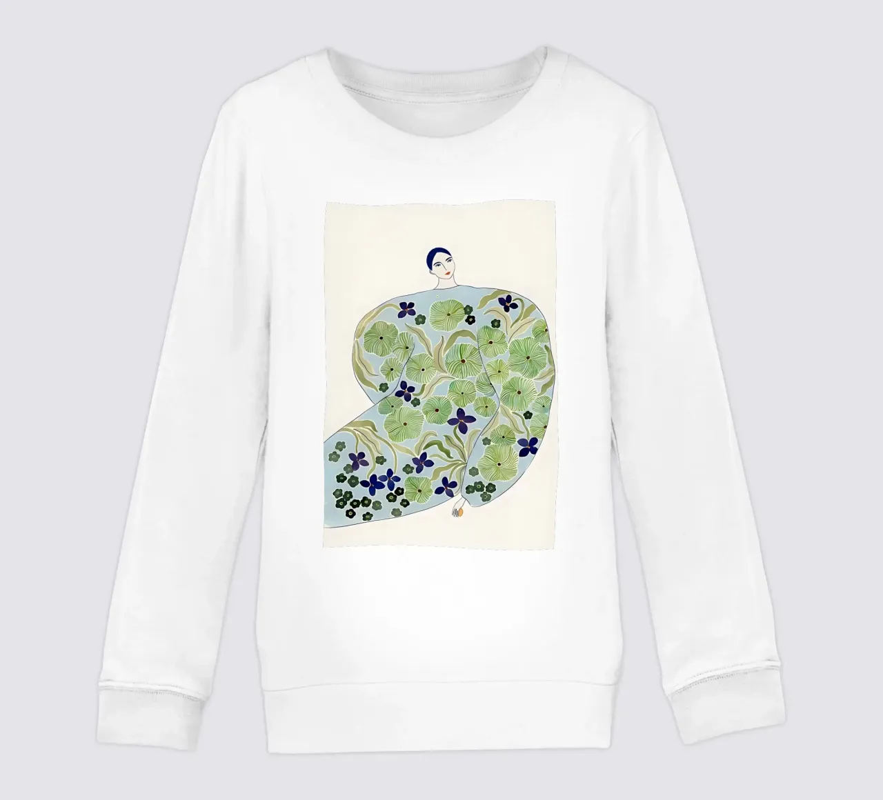 Mujer abstracta con abrigo de flores, Arte Botánico Moderno sudadera para niño de Boheme