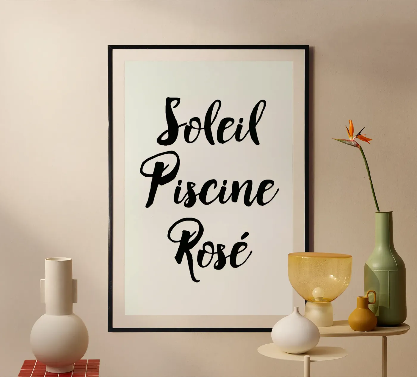 Rosé poster da typed