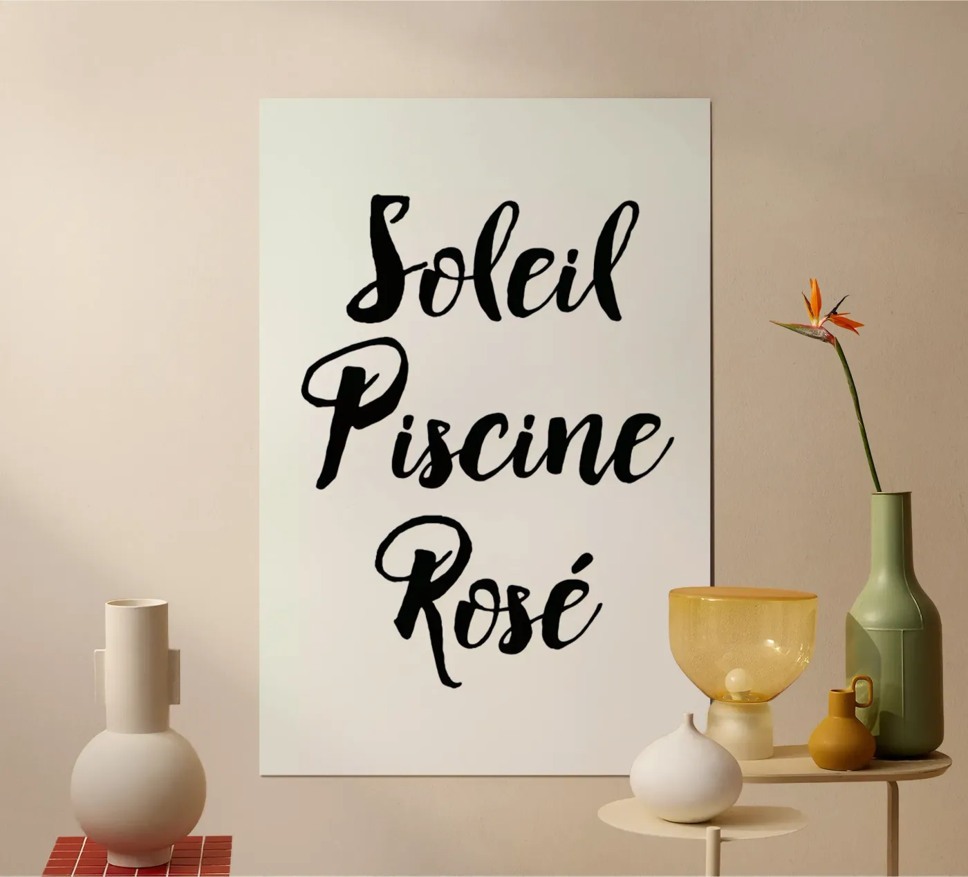 Rosé poster da typed