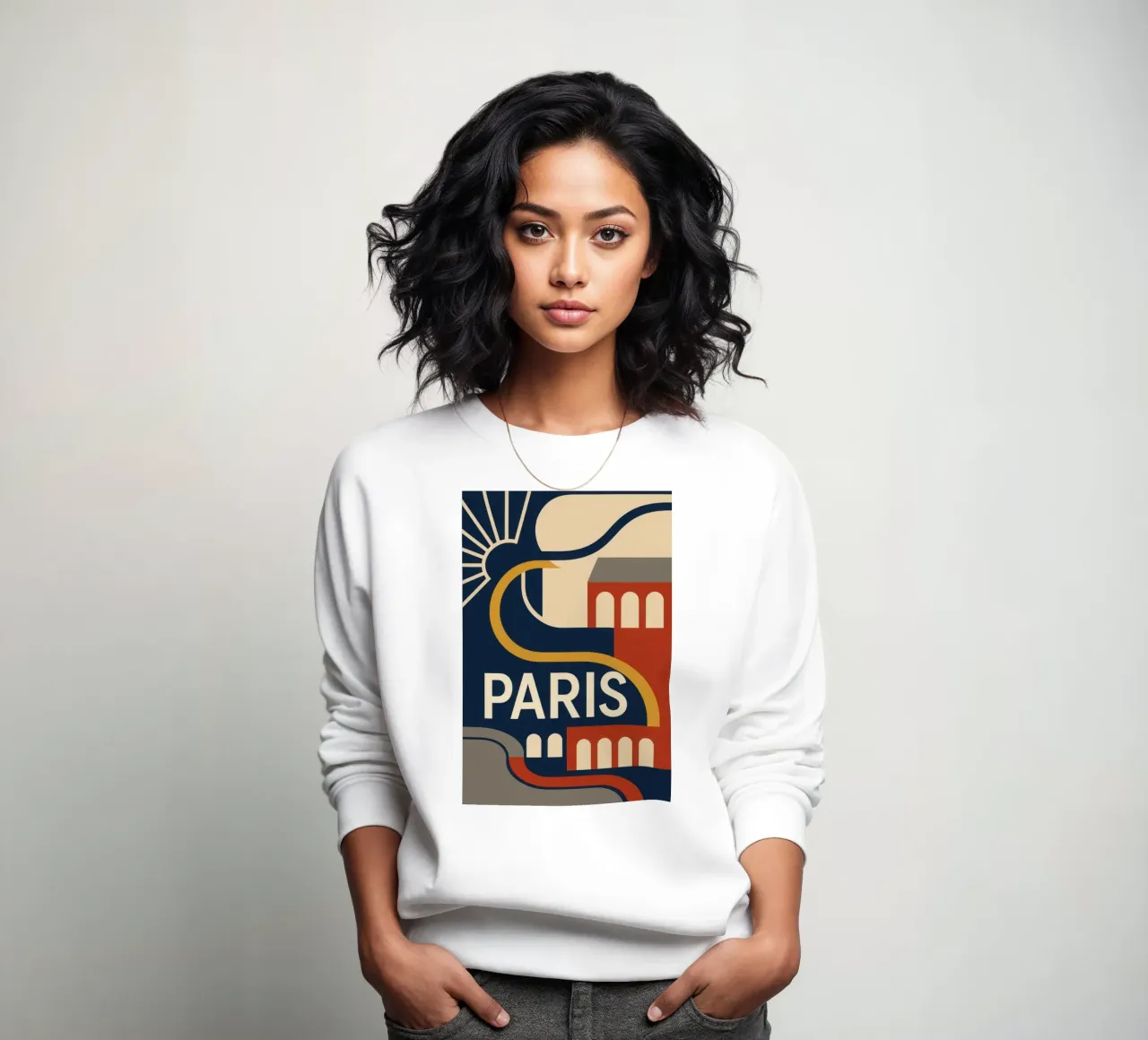 Paris - French graphic elegance sweatshirt by JETLAG | affiches voyage