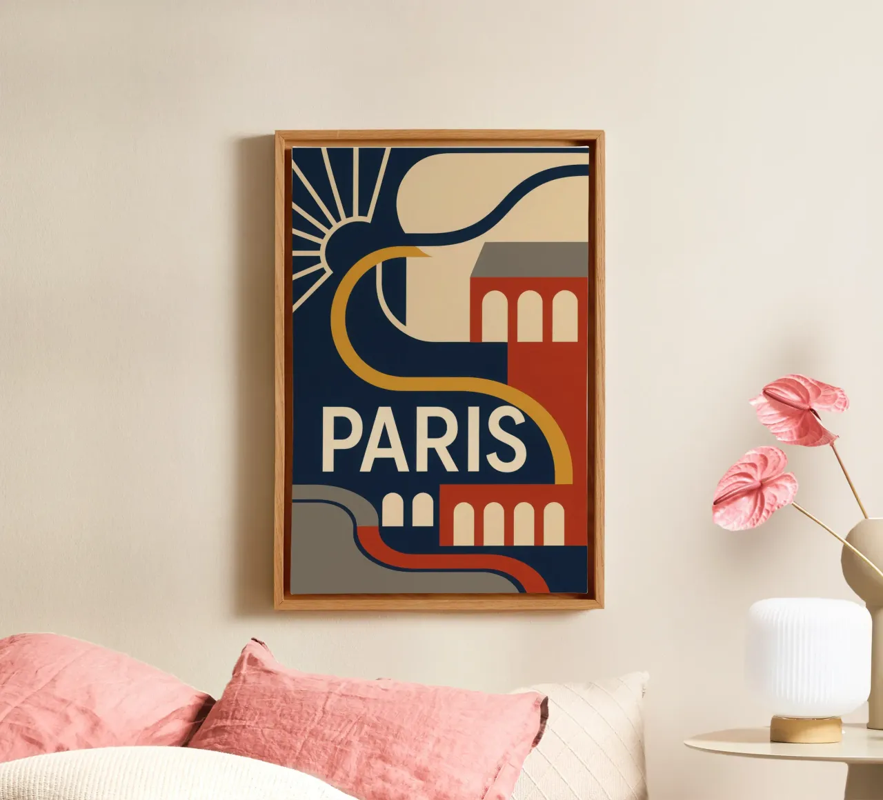 Parigi - Eleganza grafica francese tela con Cornice a cassetta da JETLAG | affiches voyage
