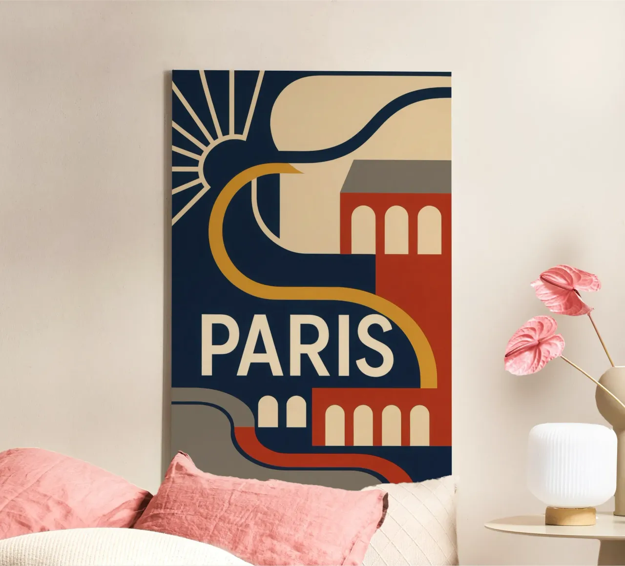Parigi - Eleganza grafica francese tela con Cornice a cassetta da JETLAG | affiches voyage