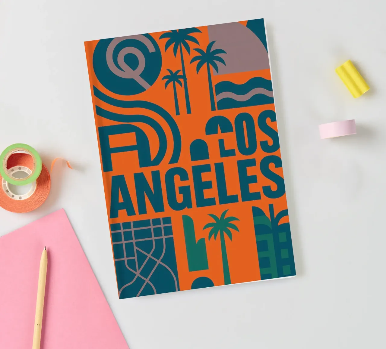 os Angeles - A graphic version of the Californian icon notebook by JETLAG | affiches voyage