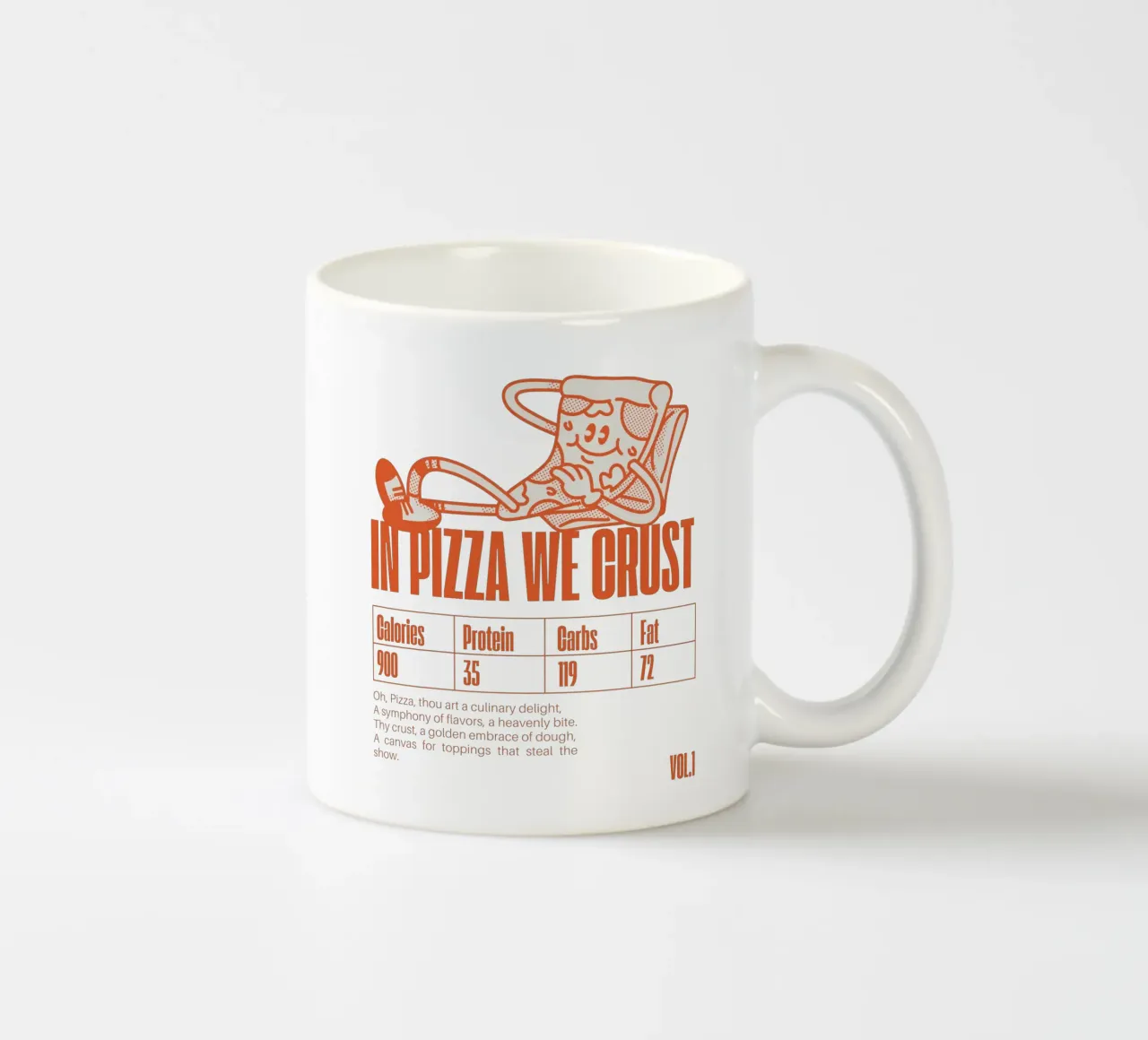 IN PIZZA WE CRUST tazza in ceramica da Einfach Uebel