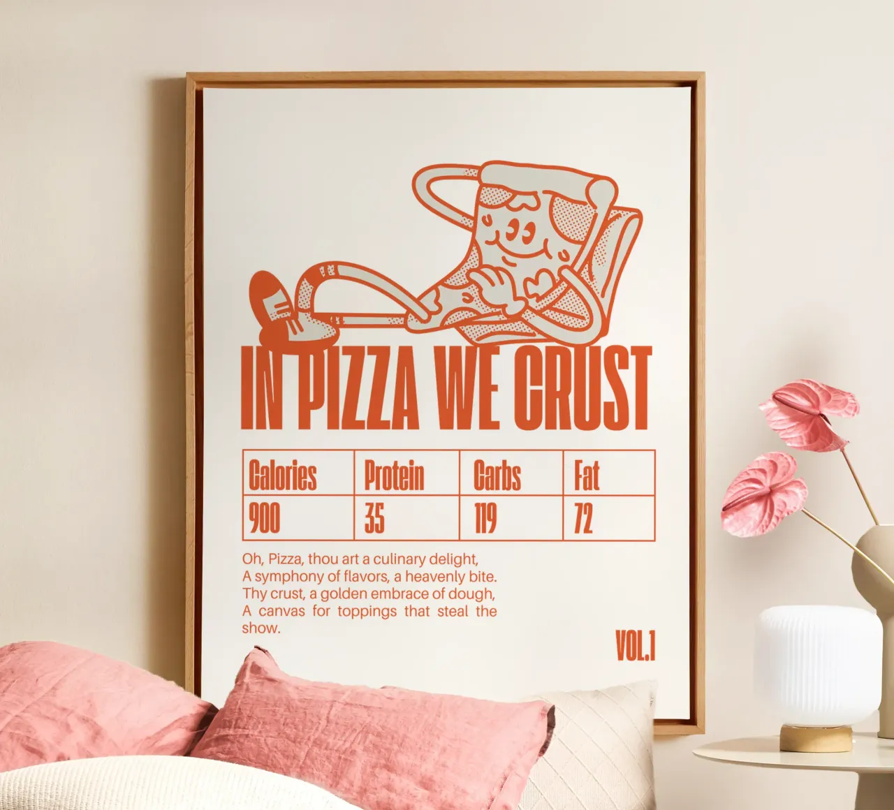 IN PIZZA WE CRUST tela con Cornice a cassetta da Einfach Uebel