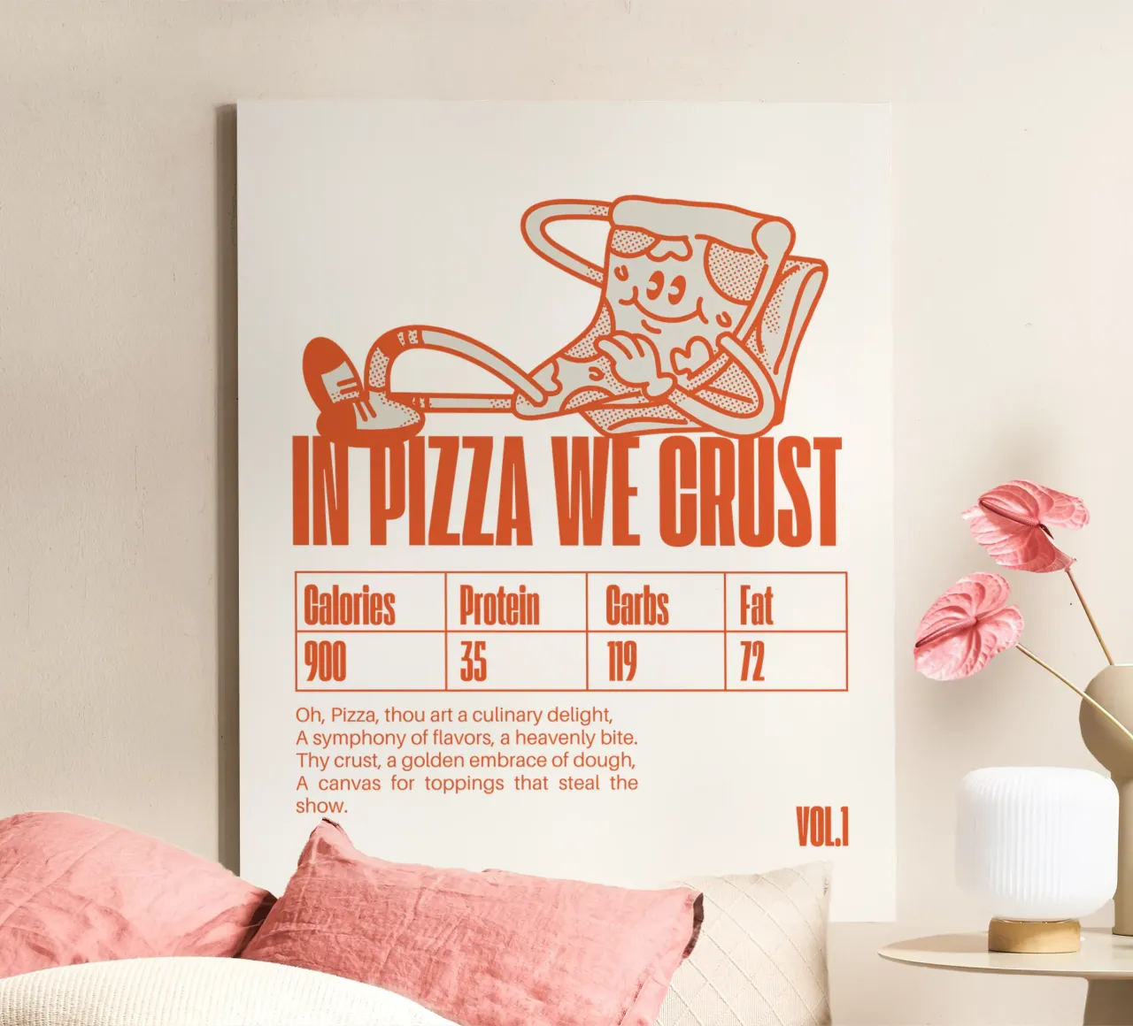 IN PIZZA WE CRUST tela con Cornice a cassetta da Einfach Uebel