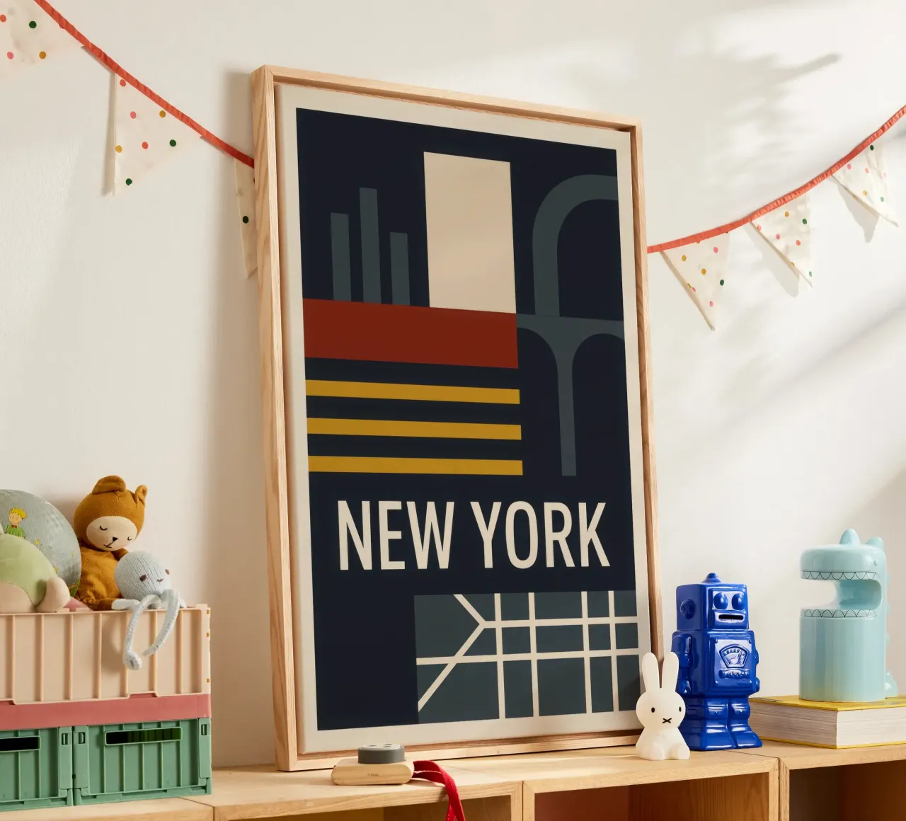 New York - De stad die nooit slaapt canvas met Baklijst van JETLAG | affiches voyage