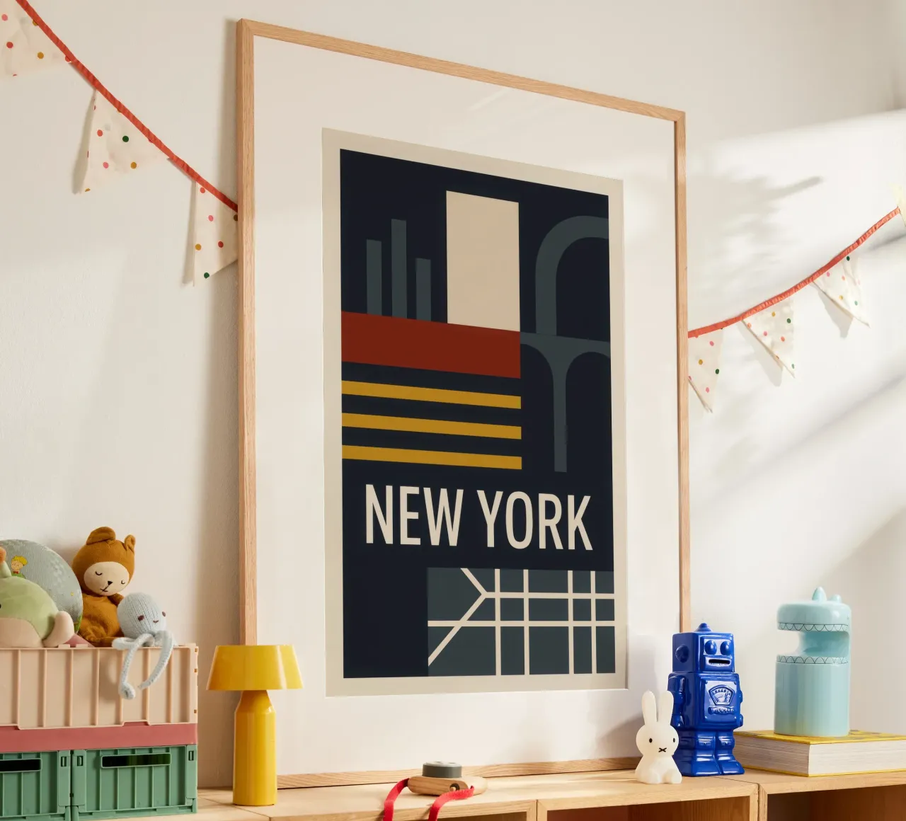 New York - La città che non dorme mai poster con telaio in alluminio da JETLAG | affiches voyage