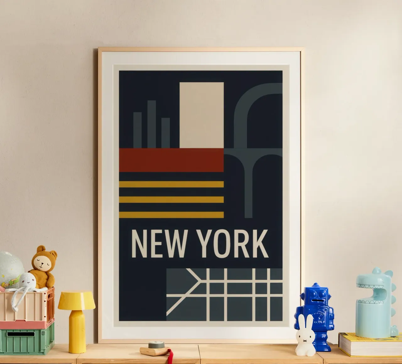 New York - La città che non dorme mai poster con telaio in alluminio da JETLAG | affiches voyage