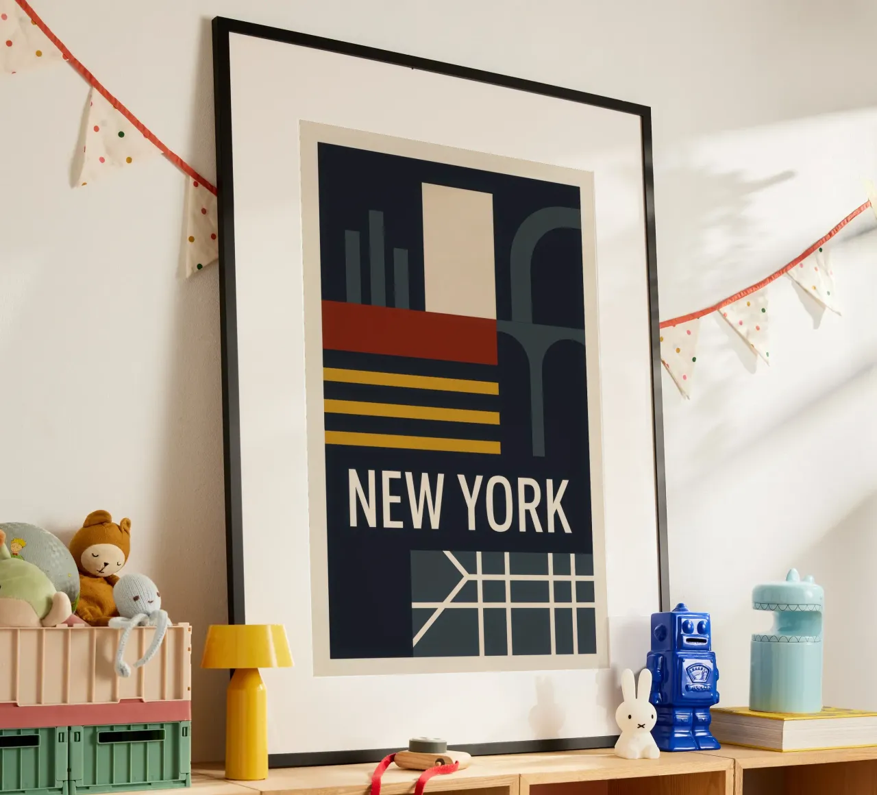 New York - La città che non dorme mai poster con telaio in alluminio da JETLAG | affiches voyage