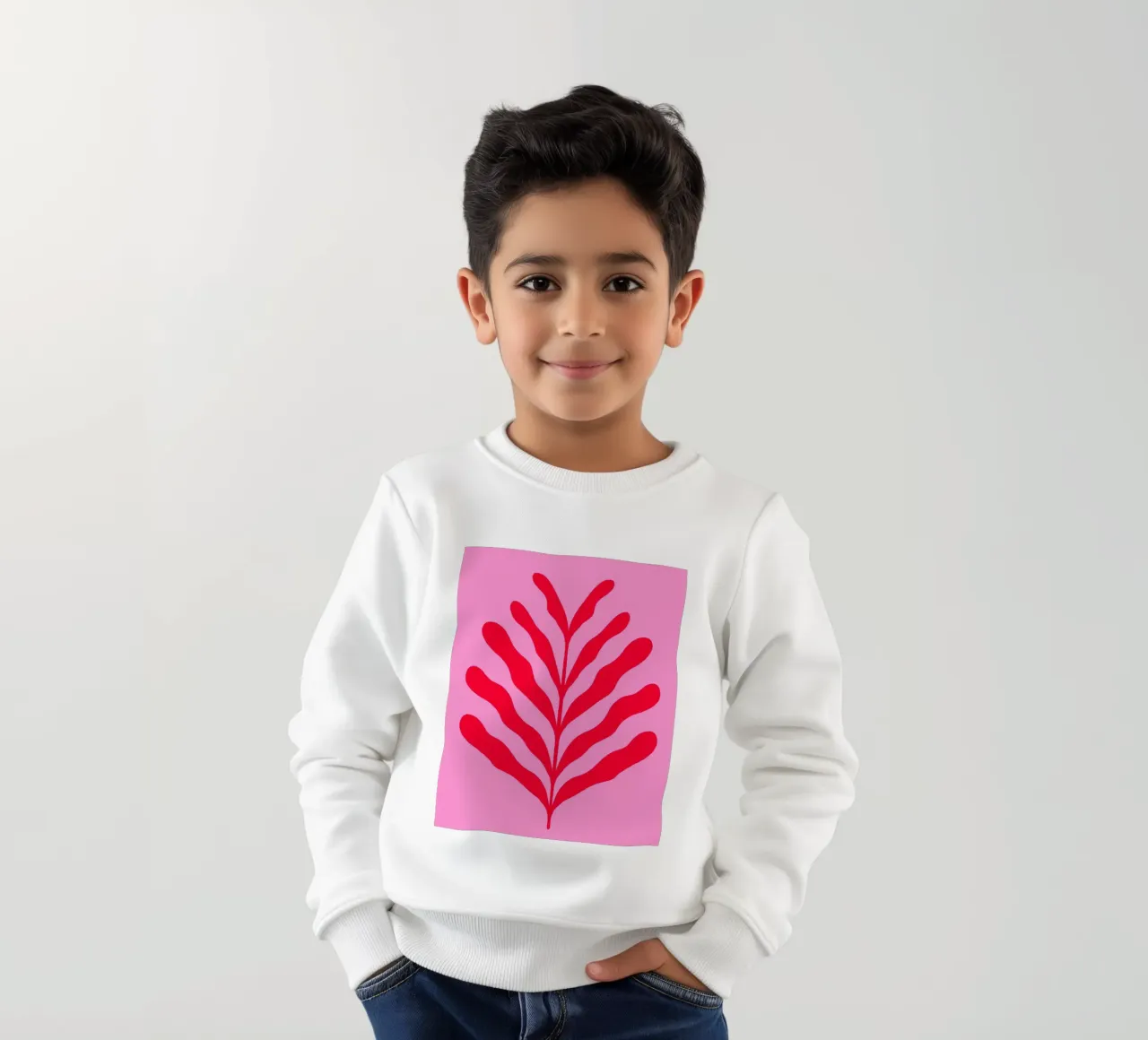 Ramo colorato - rosso e rosa felpa bambino da Wackapacka