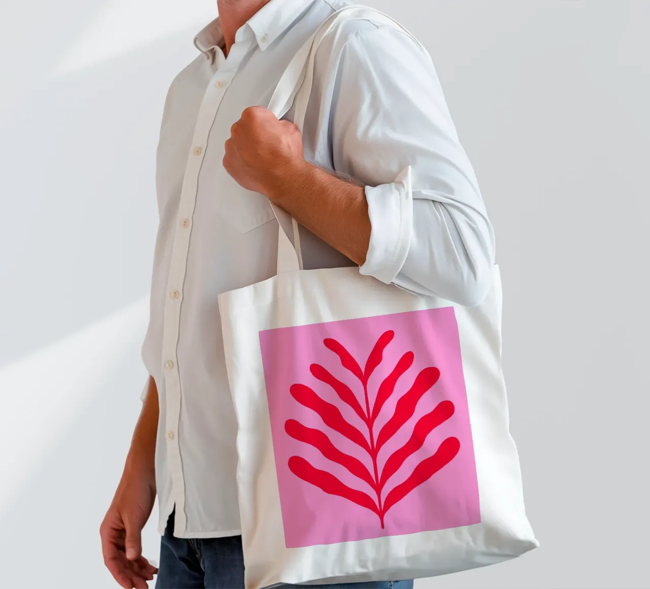 Colorful Branch - red and pink tote bag by Wackapacka