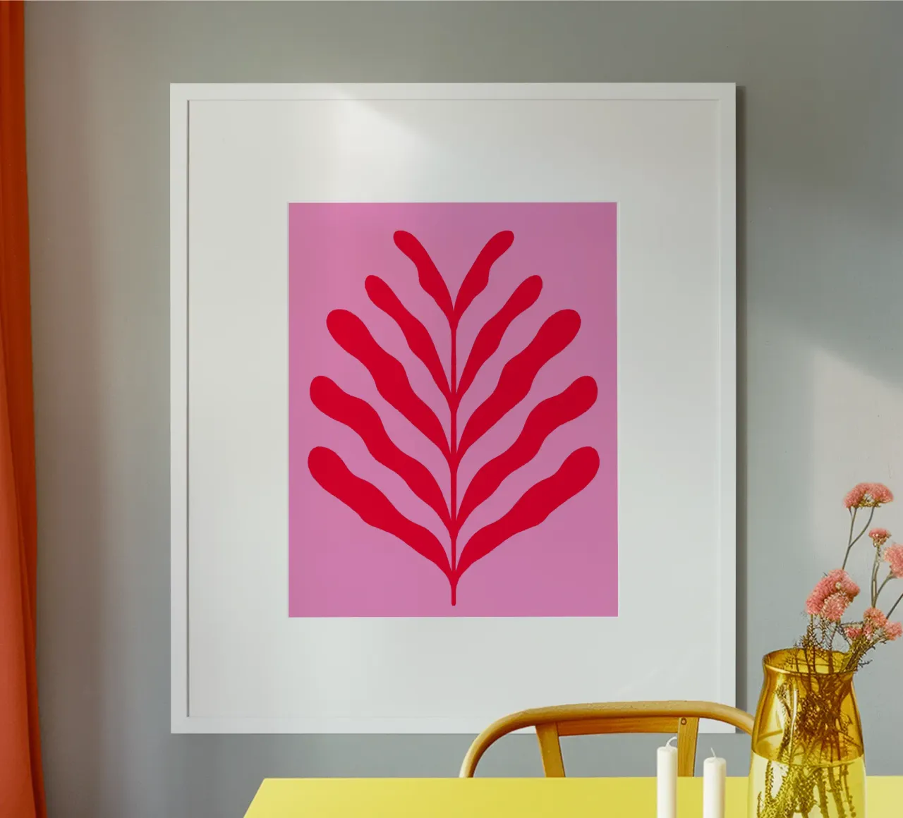 Colorful Branch - red and pink hahnemühle by Wackapacka