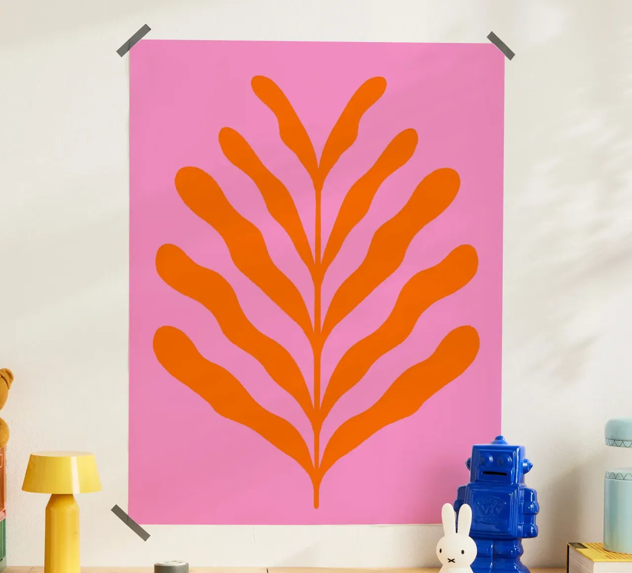 Ramo colorato - arancione e rosa carta hahnemühle da Wackapacka