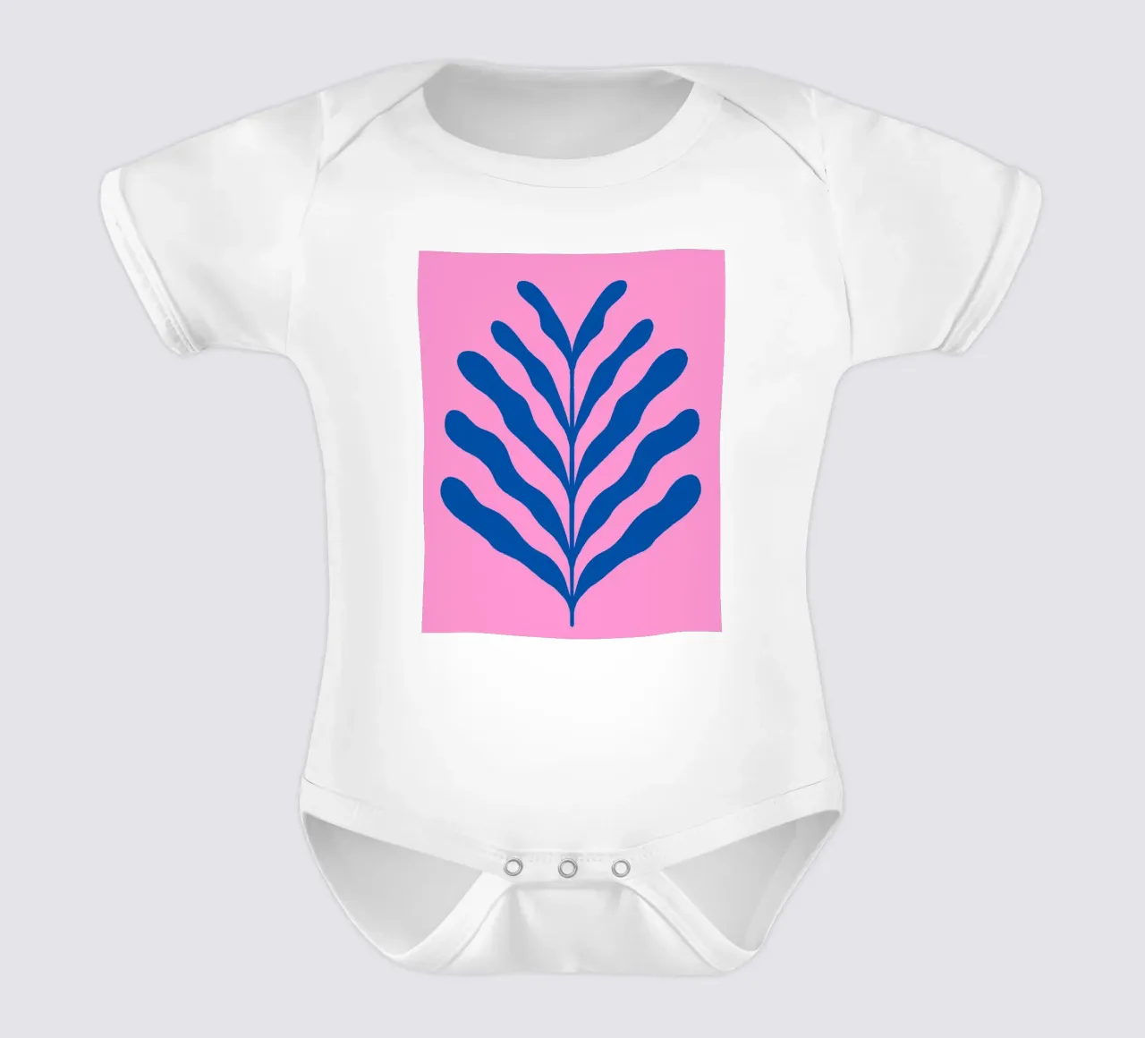 Kleurrijke tak - roze en blauw babyrompertje korte mouwen van Wackapacka