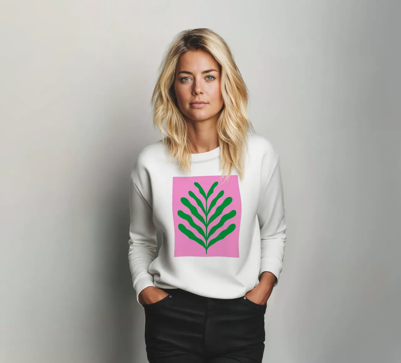 Ramo colorato - verde e rosa felpa da Wackapacka