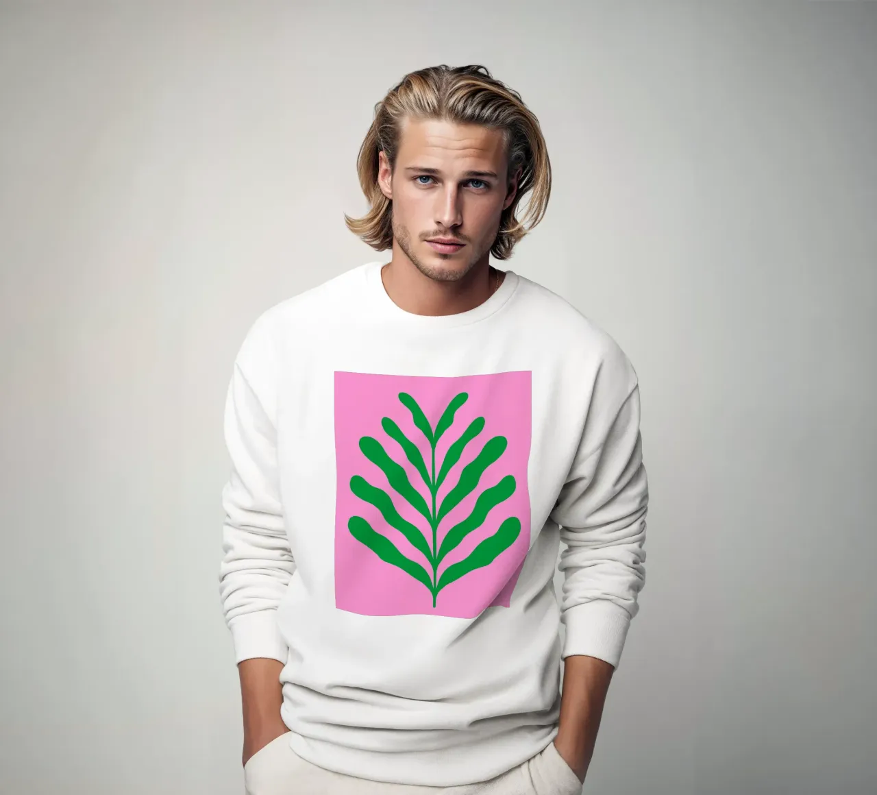 Ramo colorato - verde e rosa felpa da Wackapacka