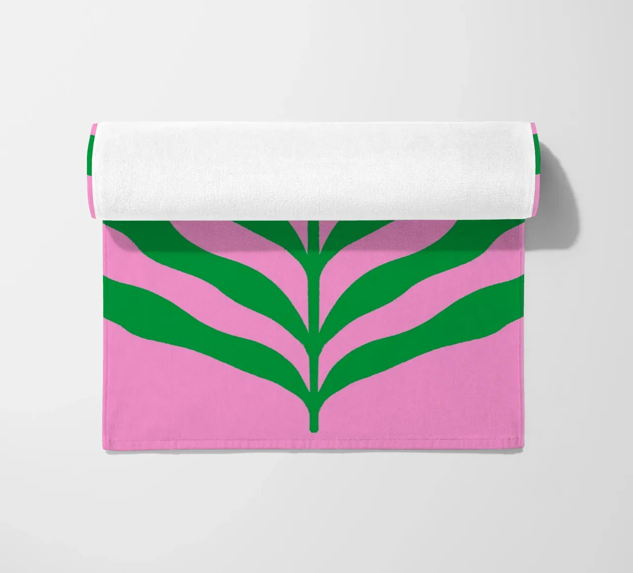 Ramo colorato - verde e rosa telo mare da Wackapacka