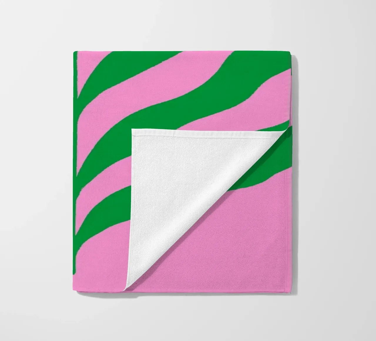 Ramo colorato - verde e rosa telo mare da Wackapacka