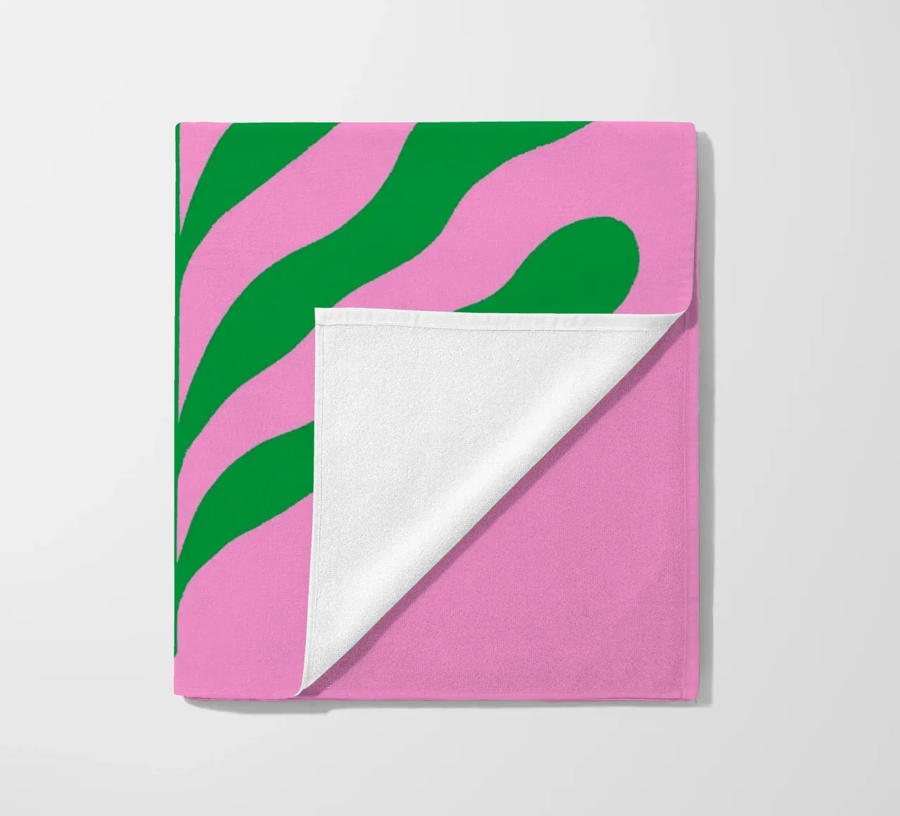 Ramo colorato - verde e rosa telo mare da Wackapacka