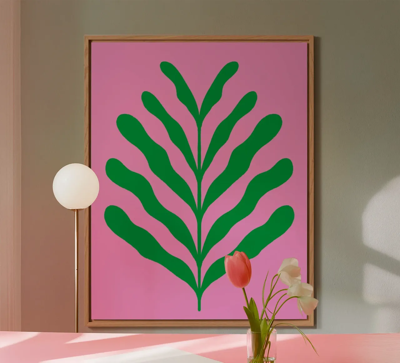 Ramo colorato - verde e rosa alluminio dibond da Wackapacka