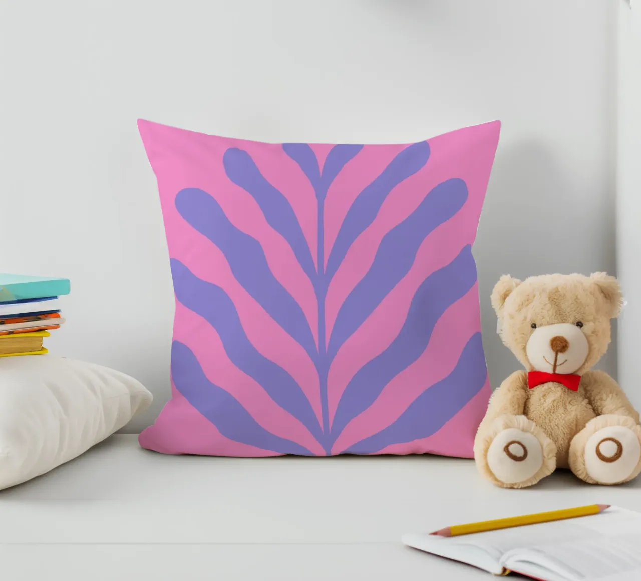 Ramo colorato - viola e rosa cuscino da Wackapacka