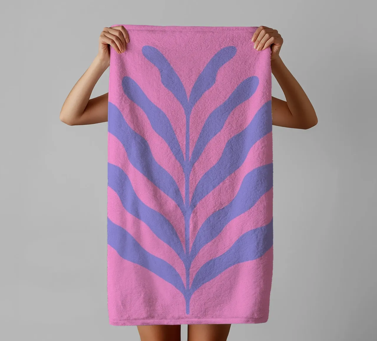 Ramo colorato - viola e rosa asciugamano da bagno da Wackapacka