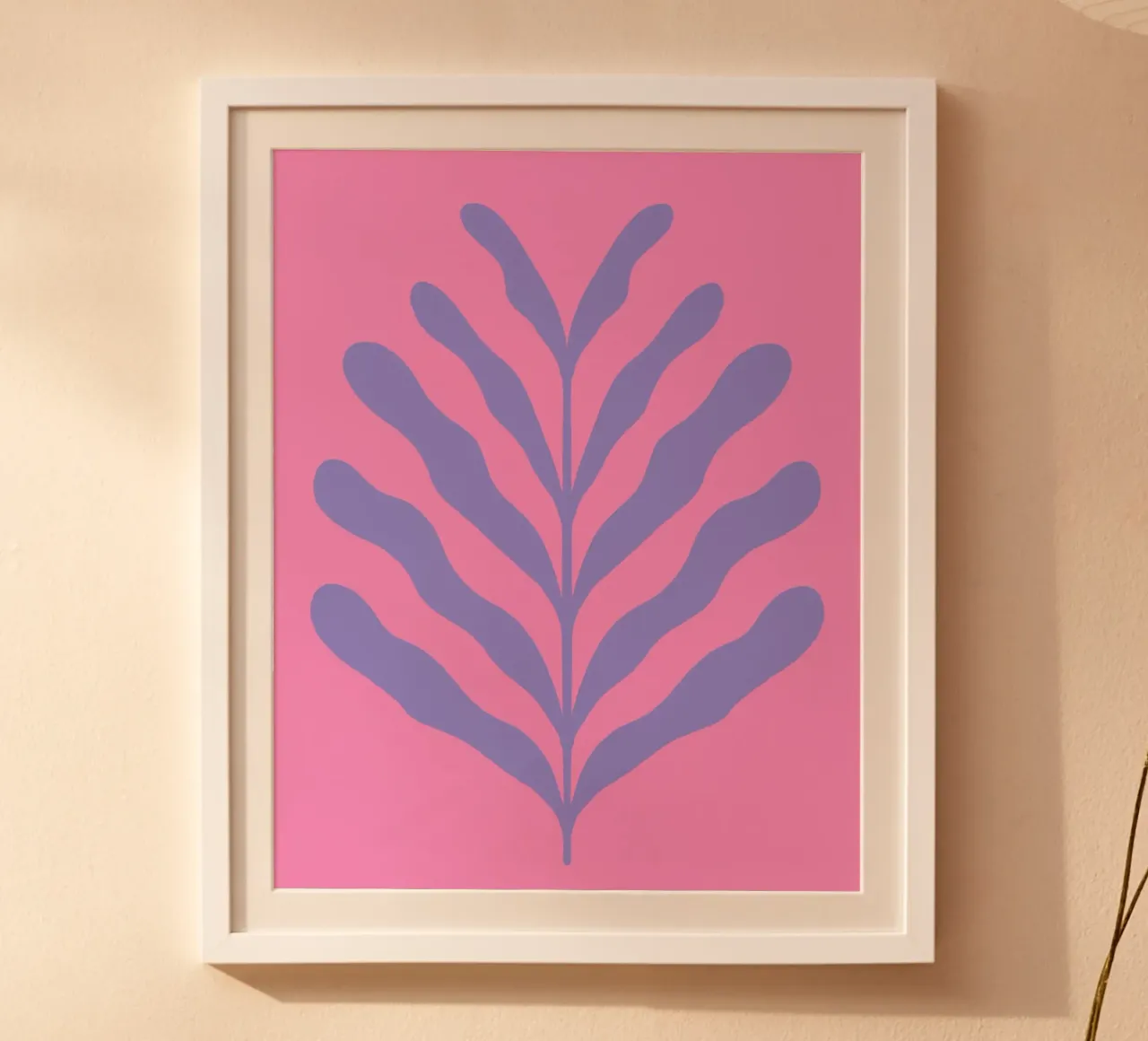 Ramo colorato - viola e rosa poster con telaio in alluminio da Wackapacka