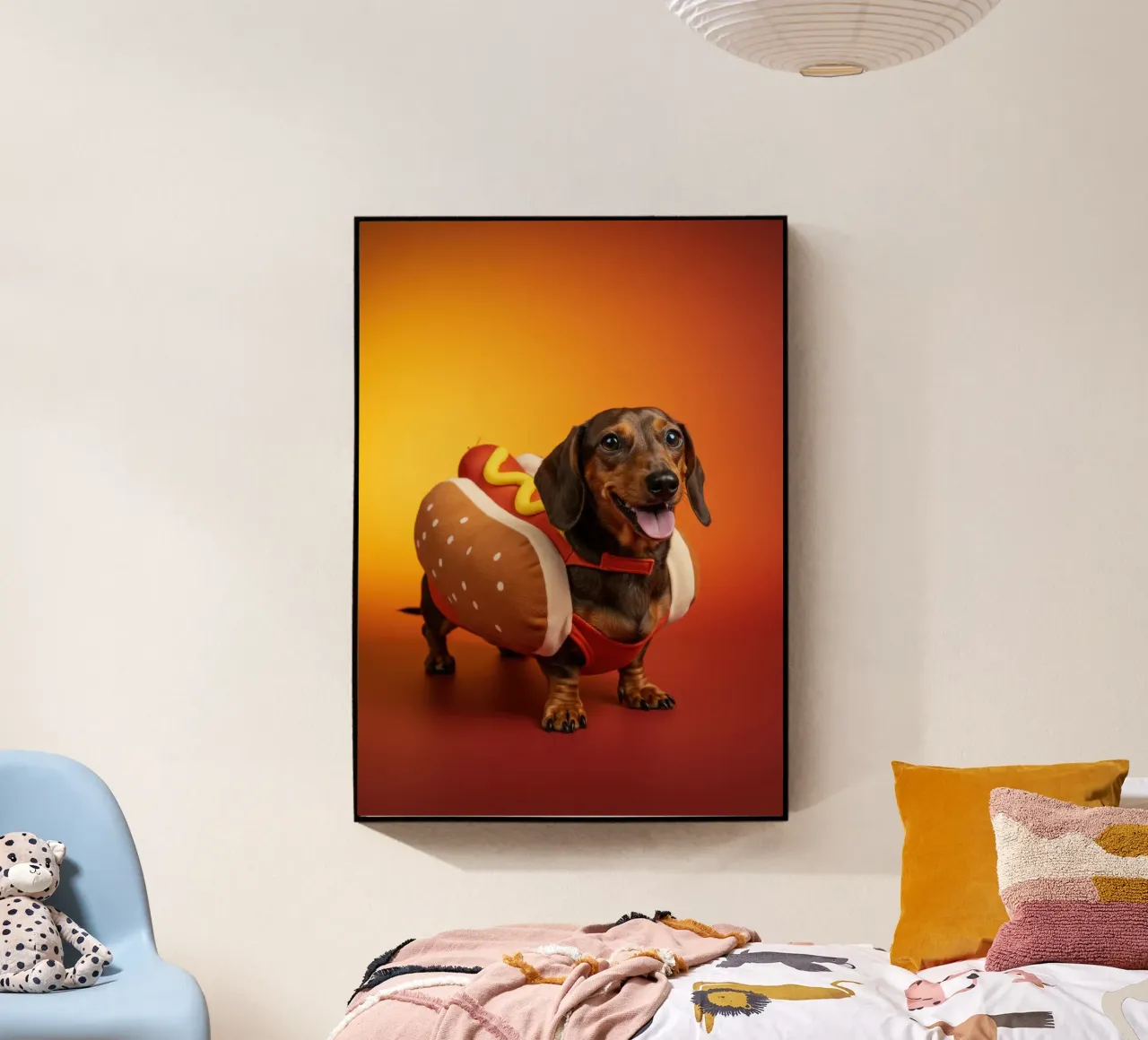Hot Dog Hund Acryl-Glas von Pawtrait Studio