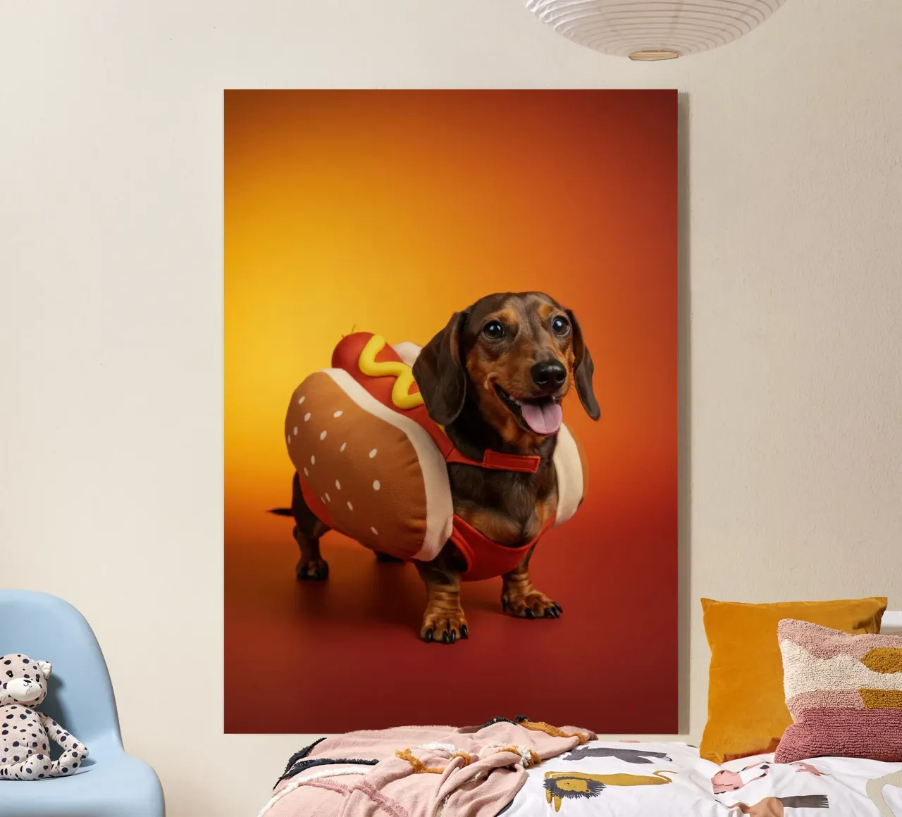 Hot Dog Hund Acryl-Glas von Pawtrait Studio