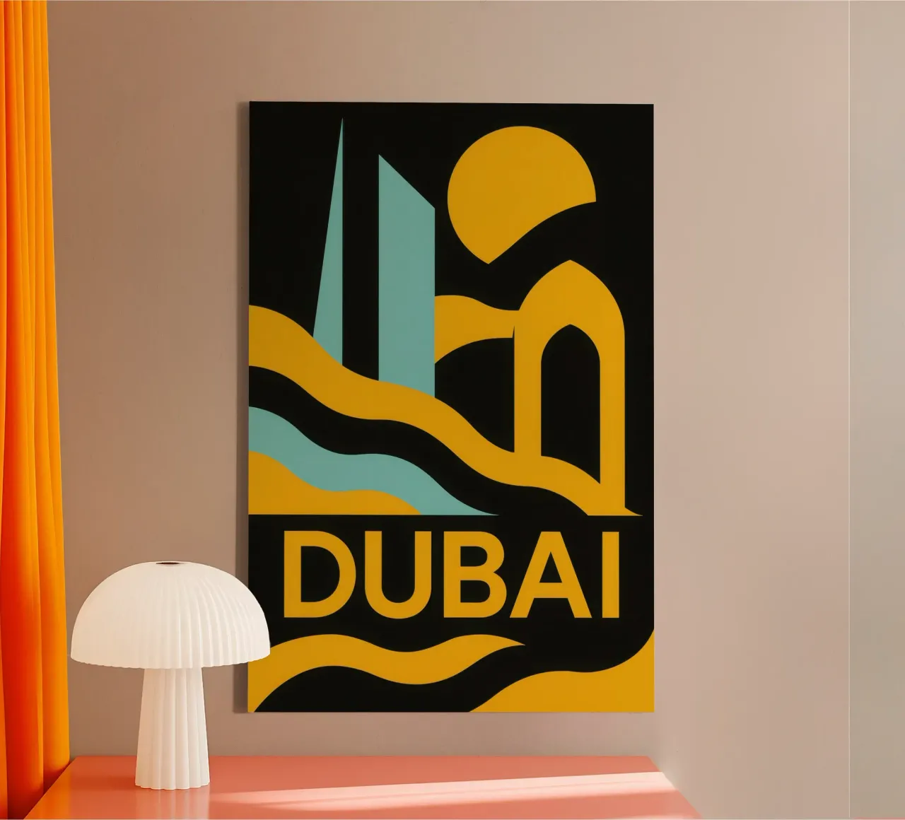 Dubai - Un sogno futuristico nel cuore del deserto tela con Cornice a cassetta da JETLAG | affiches voyage