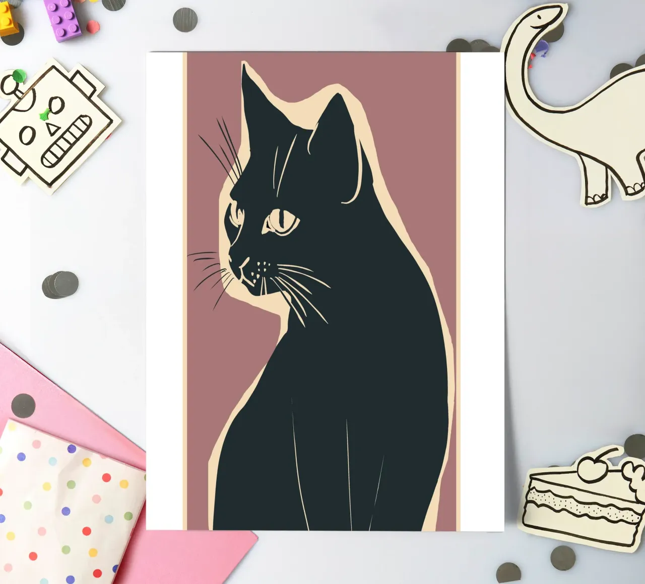 Black Cat sticker sheet by ThingDesign