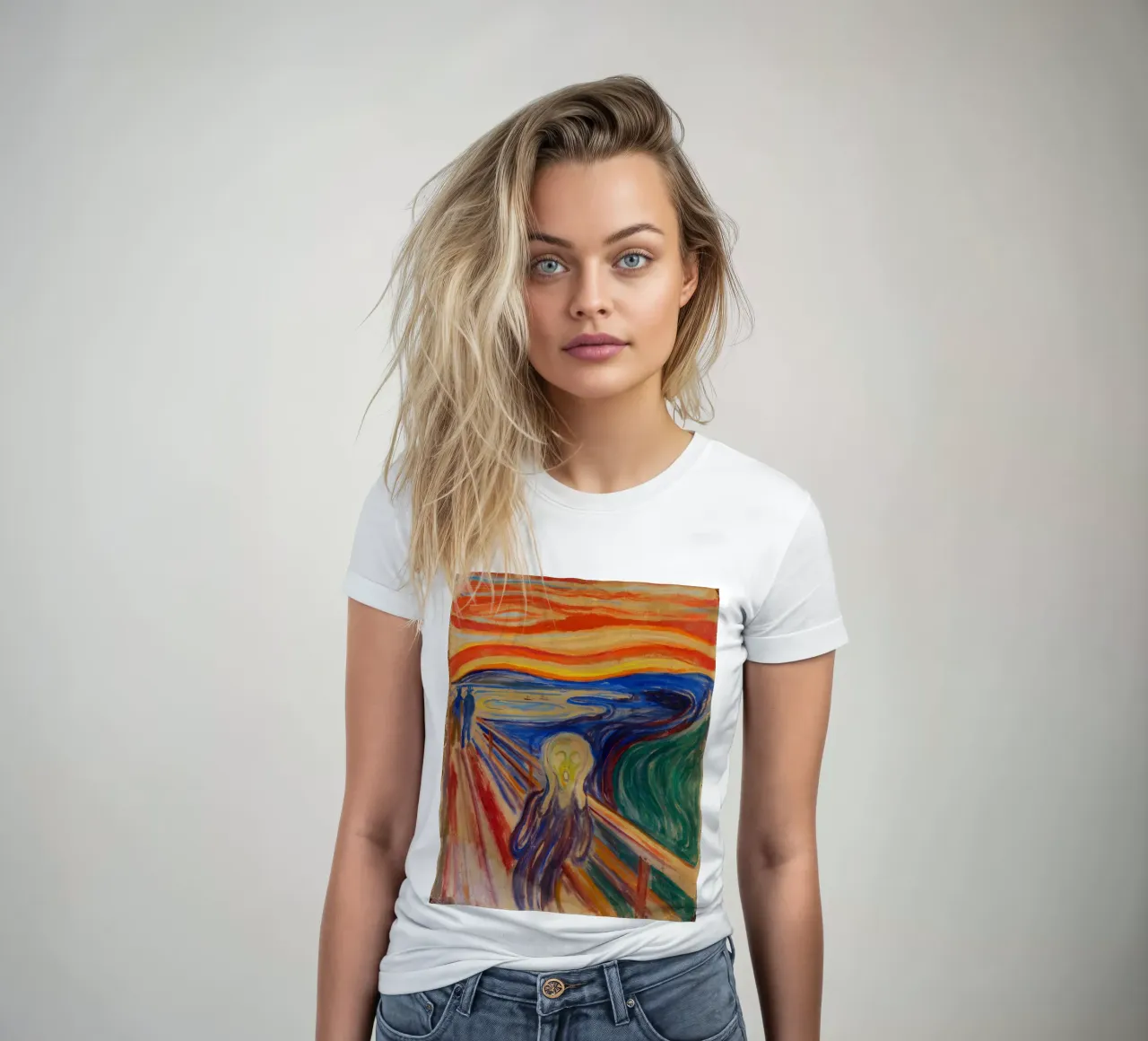Edvard Munch's The Scream women's fitted t-shirt by Venus Art