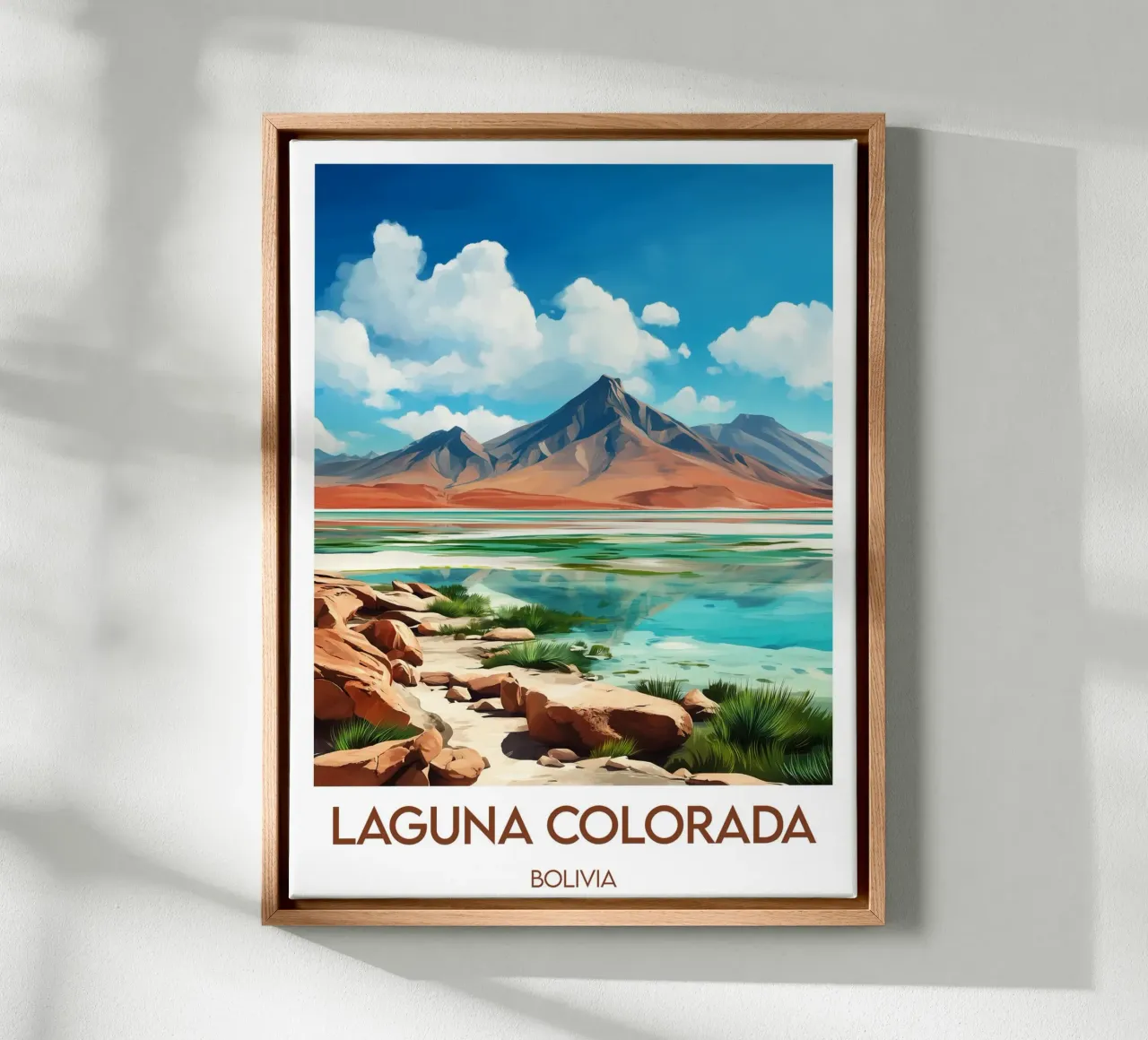 Affiche Laguna Colorada tela con Cornice a cassetta da Frame the World