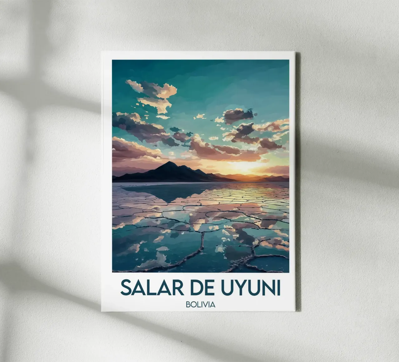 Poster Salar de Uyuni tela con Cornice a cassetta da Frame the World