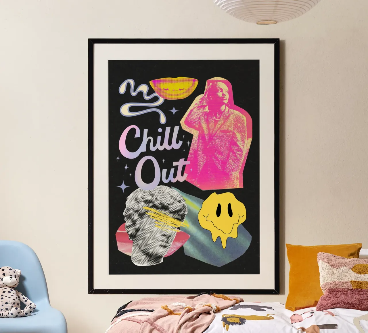 CHILL OUT poster con telaio in alluminio da Einfach Uebel