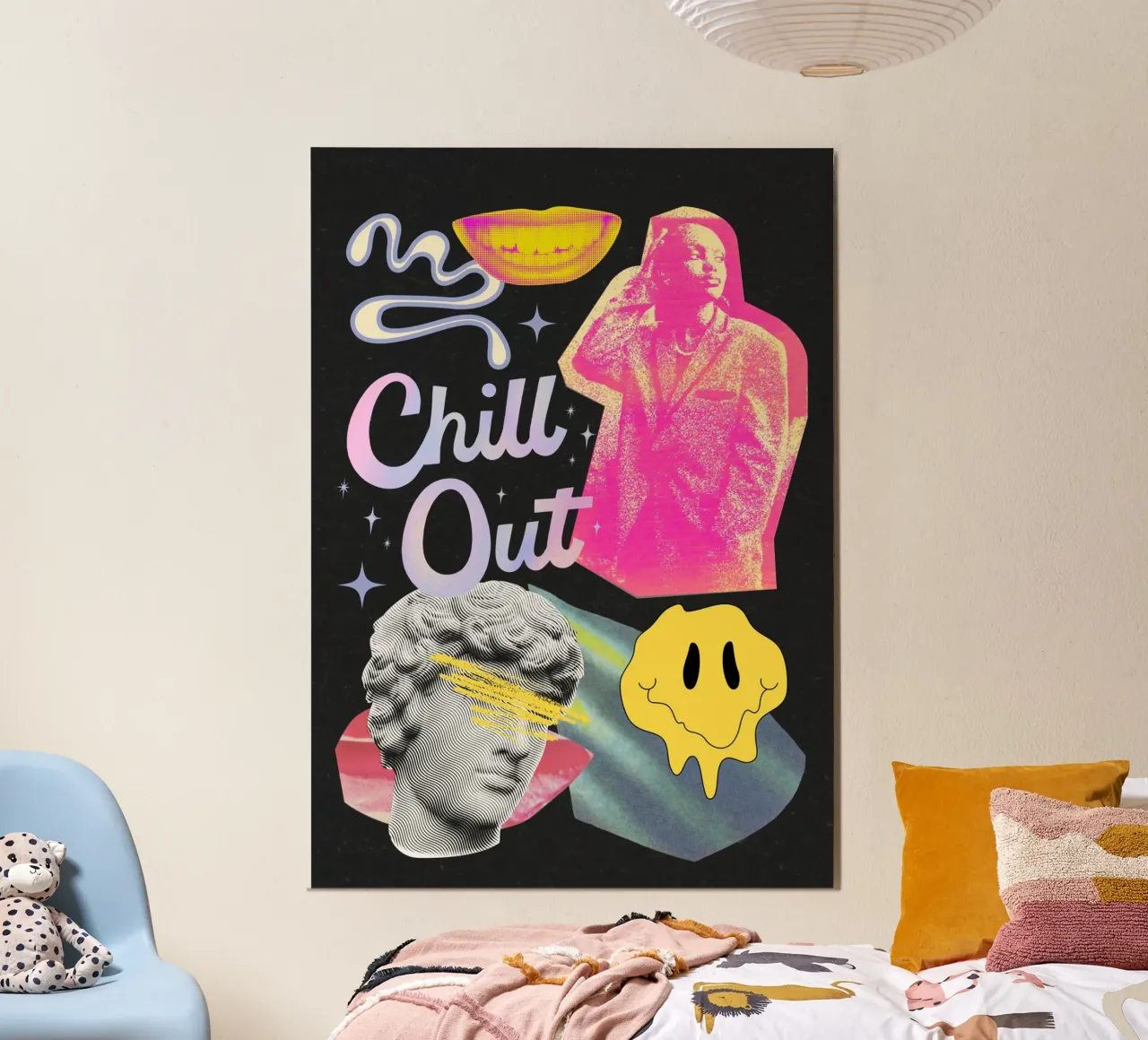 CHILL OUT poster con telaio in alluminio da Einfach Uebel