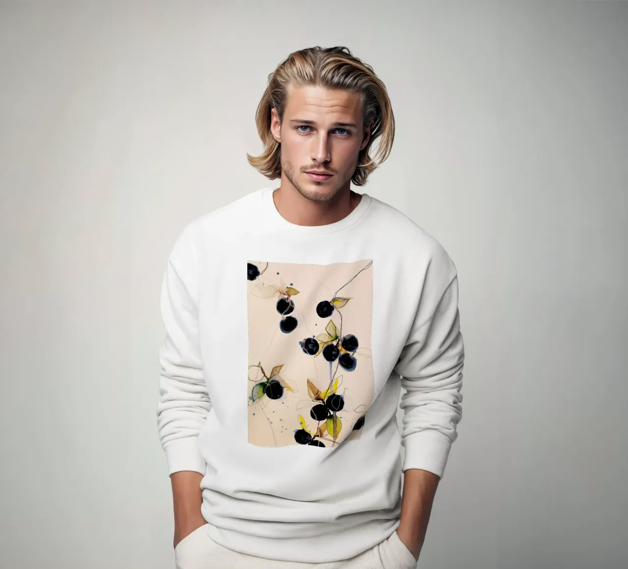 Blueberries 01 felpa da Leigh Viner