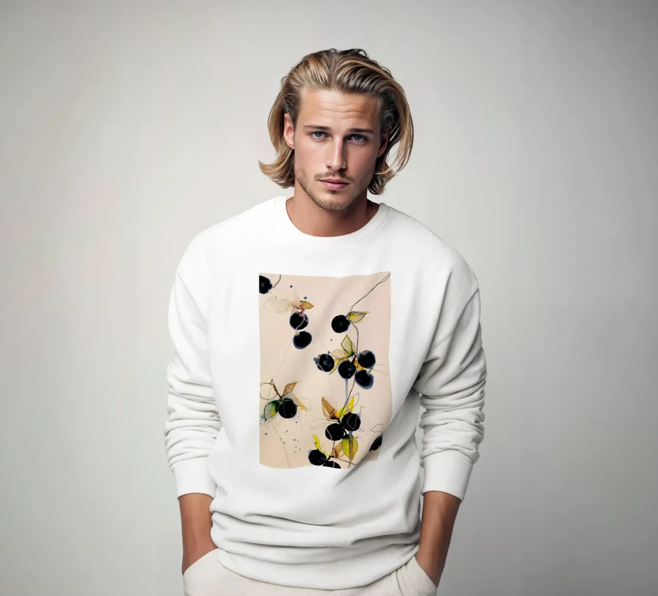 Blueberries 01 sweatshirt by Leigh Viner