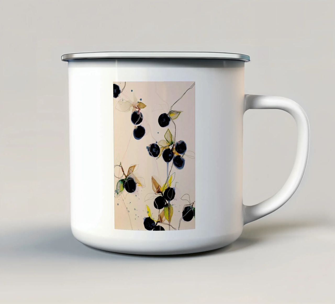 Blueberries 01 tazza in smalto da Leigh Viner