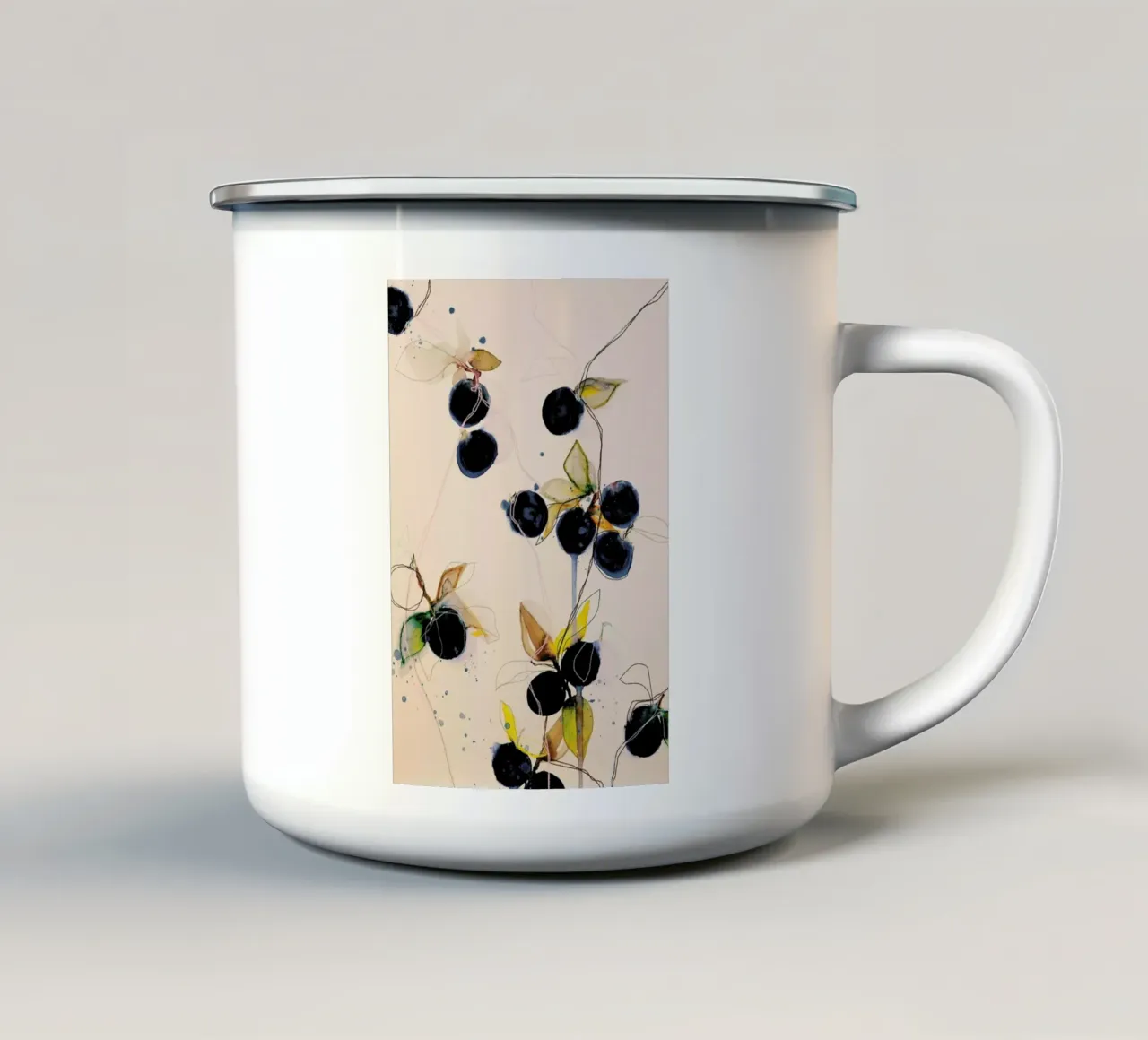 Blueberries 01 tazza in smalto da Leigh Viner