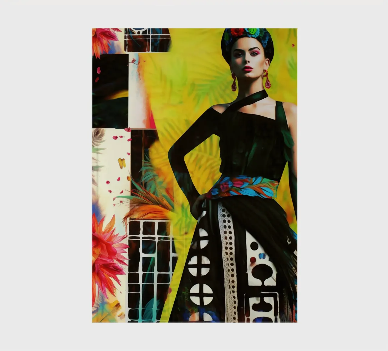 Frida Kahlo | Gemengde Media Pop Art Collage notitieboek van Autofocus