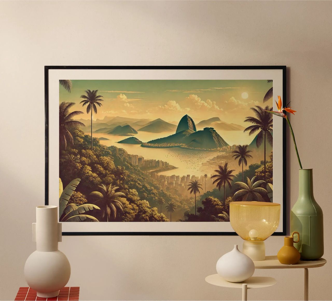 Vintage Brasil, Rio de Janeiro Tropics Poster poster de Chromatic Fusion Studio