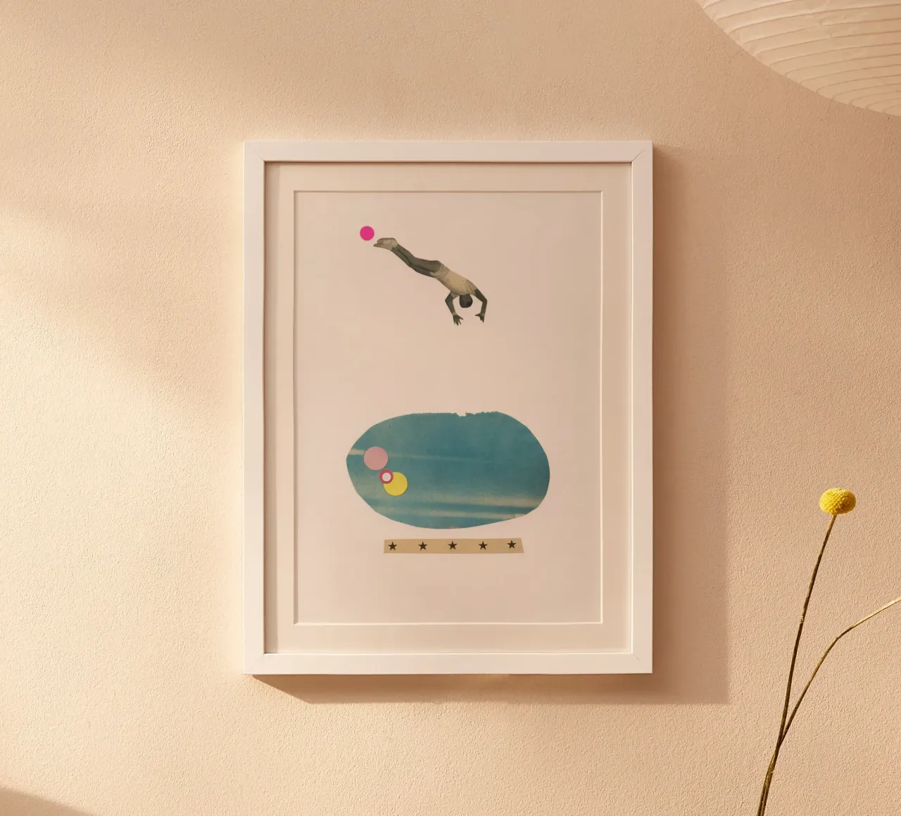 Triathlon poster con telaio in legno da Cassia Beck Collage