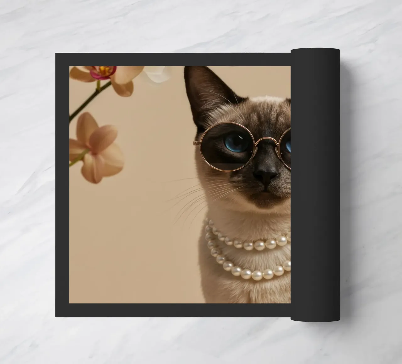 Minimal Muse Cat doormat by Pawtrait Studio