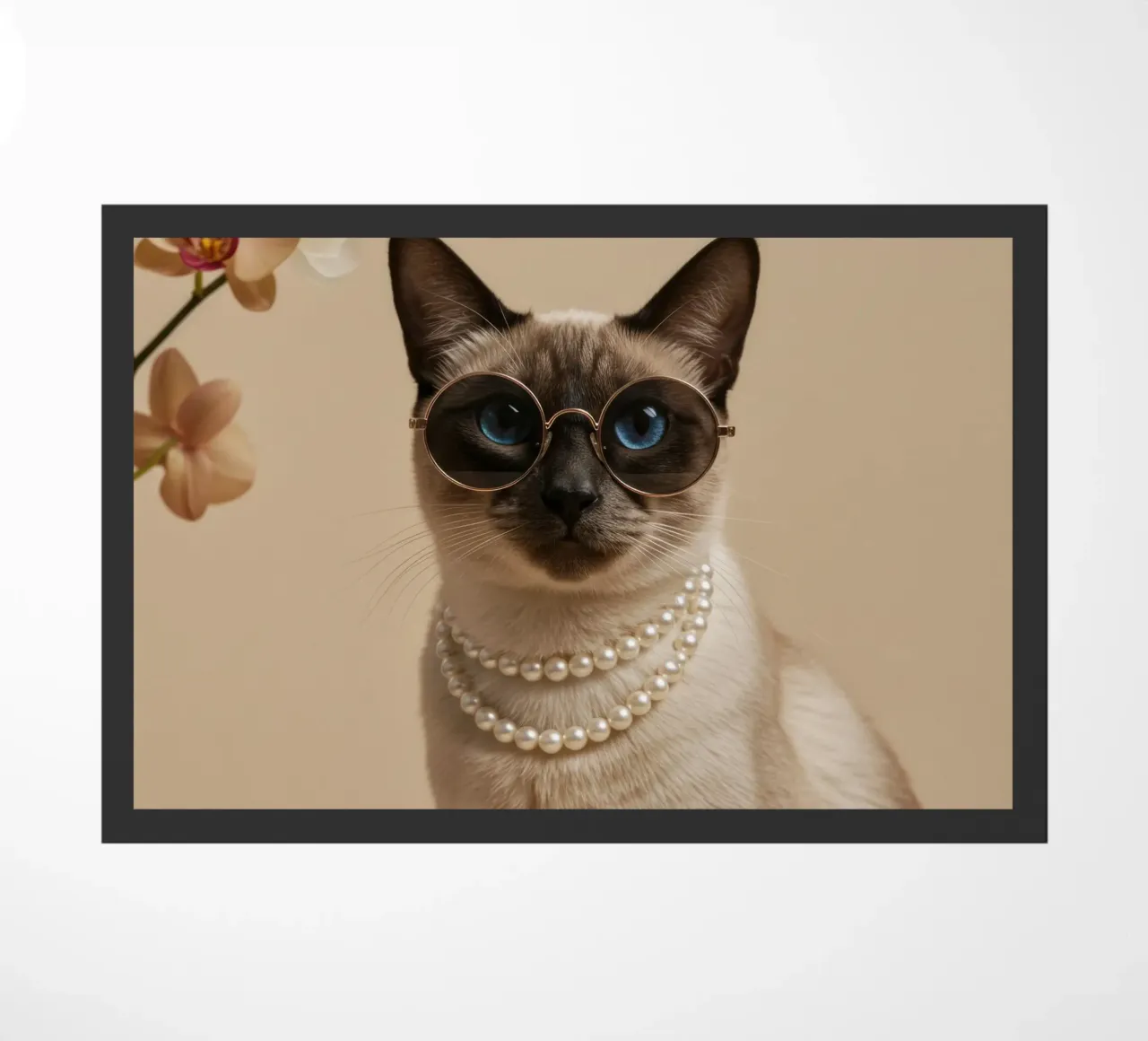 Minimal Muse Cat doormat by Pawtrait Studio