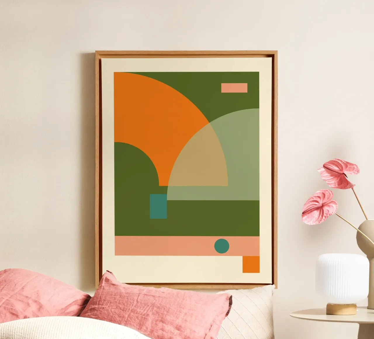 Forme geometriche astratte 60 tela con Cornice a cassetta da Gaite